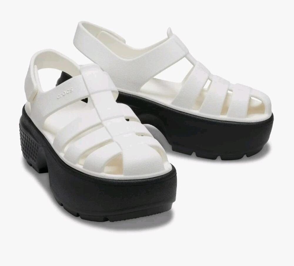 Crocs Stomp Fisherman Women's Sandal Chalk 209938-0WV US Size 8